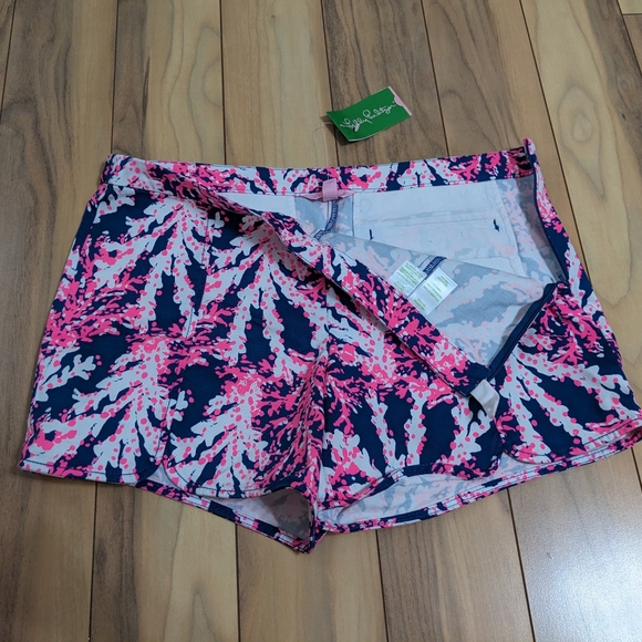 NWT! Lilly Pulitzer Hazelle Stretch Shorts Nauti Navy Beyond The Sea Size 12 - Picture 14 of 14